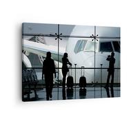 Cuadro Sobre Lienzo 70x50cm Cuadros Pared Avión Aeropuerto Passangers Wall Art