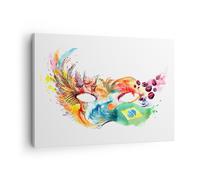 Cuadro Sobre Lienzo 70x50cm Cuadros Pared bandera Carnaval Brasil Wall Art