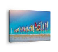 Cuadro Sobre Lienzo 70x50cm Cuadros Pared Barco Playa Perspectiva Wall Art