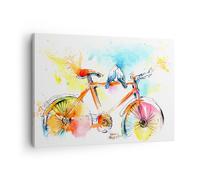 Cuadro Sobre Lienzo 70x50cm Cuadros Pared Bicicletas pájaros paloma pureza Art