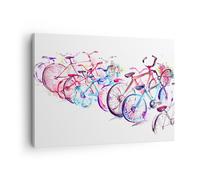 Cuadro Sobre Lienzo 70x50cm Cuadros Pared Bicicletas verano color rueda Wall Art