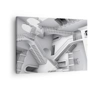 Cuadro Sobre Lienzo 70x50cm Cuadros Pared Ciencia Ilusión Escaleras Wall Art