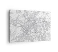 Cuadro Sobre Lienzo 70x50cm Cuadros Pared Ciudad Mapa Berlín Wall Art Prints