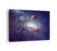 Cuadro Sobre Lienzo 70x50cm Cuadros Pared Cosmos Planetas Las Estrellas Wall Art