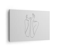 Cuadro Sobre Lienzo 70x50cm Cuadros Pared Ensueño Mujer Esbozo Wall Art Prints