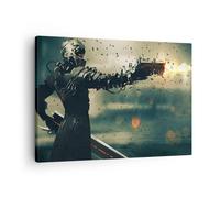 Cuadro Sobre Lienzo 70x50cm Cuadros Pared Futuro Arma artístico Wall Art Prints