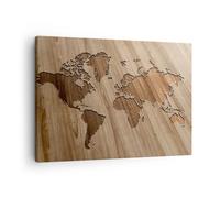 Cuadro Sobre Lienzo 70x50cm Cuadros Pared geografía globo mapa Wall Art Prints