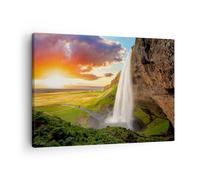 Cuadro Sobre Lienzo 70x50cm Cuadros Pared geología Islandia Prado Wall Art