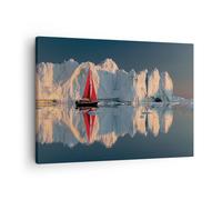 Cuadro Sobre Lienzo 70x50cm Cuadros Pared Glaciar Océano Groenlandia Wall Art