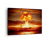 Cuadro Sobre Lienzo 70x50cm Cuadros Pared Guerra bomba nuclear seta apocalipsis