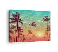 Cuadro Sobre Lienzo 70x50cm Cuadros Pared horizonte costa coco Cielo Wall Art