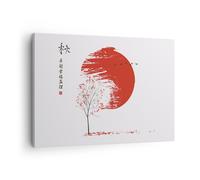 Cuadro Sobre Lienzo 70x50cm Cuadros Pared Japón Flor Cerezas Wall Art Prints