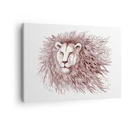 Cuadro Sobre Lienzo 70x50cm Cuadros Pared León rey fauna piel Wall Art Prints