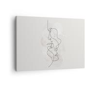 ARTTOR Lienzos decorativos Línea Única Hombre Mujer Cuadro Sobre Lienzo Moderno 70x50cm Cuadros Decoracion Salon Dormitorio Cocina Cuadros Pared Imágenes Wall Art Prints Decor Canvas AA70x50-4629