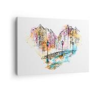Cuadro Sobre Lienzo 70x50cm Cuadros Pared lugar ciudad arquitectura del corazón