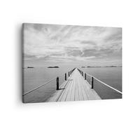 Cuadro Sobre Lienzo 70x50cm Cuadros Pared Madera Puente Mar Wall Art Prints