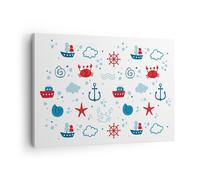 Cuadro Sobre Lienzo 70x50cm Cuadros Pared Mar barco ancla barco Wall Art Prints