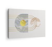 Cuadro Sobre Lienzo 70x50cm Cuadros Pared moderno dorado abstracto Wall Art