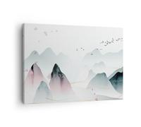 Cuadro Sobre Lienzo 70x50cm Cuadros Pared Montañas Aves Moderno Wall Art Prints