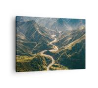 Cuadro Sobre Lienzo 70x50cm Cuadros Pared Montañas Camino Bosque Wall Art Prints
