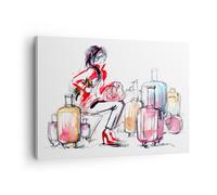 Cuadro Sobre Lienzo 70x50cm Cuadros Pared Mujer bolsas viajes turismo Wall Art