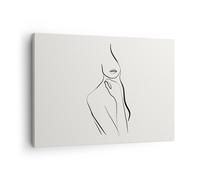 Cuadro Sobre Lienzo 70x50cm Cuadros Pared Mujer Esbozo Dibujo Wall Art Prints