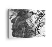 Cuadro Sobre Lienzo 70x50cm Cuadros Pared Mujer Línea Arte. Wall Art Prints