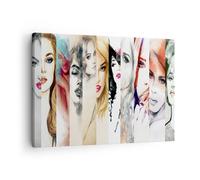 Cuadro Sobre Lienzo 70x50cm Cuadros Pared Mujeres belleza señora Ilustración Art
