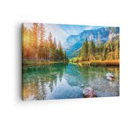 ARTTOR Lienzos decorativos Paisaje Montañas Amanecer Cuadro Sobre Lienzo Moderno 70x50cm Cuadros Decoracion Salon Dormitorio Cocina Cuadros Pared Imágenes Wall Art Prints Decor Canvas AA70x50-4456