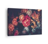 Cuadro Sobre Lienzo 70x50cm Cuadros Pared Ramo Flores Rosas Wall Art Prints