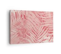 Cuadro Sobre Lienzo 70x50cm Cuadros Pared Rosa Hojas Palmeras Wall Art Prints