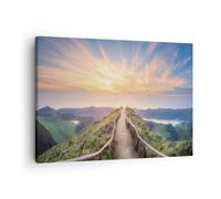 Cuadro Sobre Lienzo 70x50cm Cuadros Pared Sendero Montaña Azores Wall Art Prints