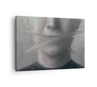 Cuadro Sobre Lienzo 70x50cm Cuadros Pared Símbolo Boca Discurso Wall Art Prints