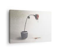 Cuadro Sobre Lienzo 70x50cm Cuadros Pared Símbolo Rosa Sufrimiento Wall Art