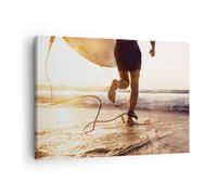 Cuadro Sobre Lienzo 70x50cm Cuadros Pared Surf Playa Alegría Wall Art Prints