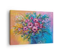 Cuadro Sobre Lienzo 70x50cm Cuadros Pared Un ramo Flores Aceite Wall Art Prints