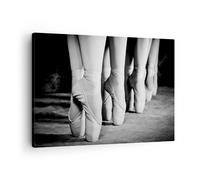 Cuadro Sobre Lienzo 70x50cm Cuadros Pared Zapatillas De Ballet Pies Danza Art