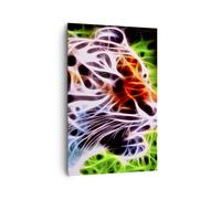 Cuadro Sobre Lienzo 80x120cm Cuadros África agresión animales tigre Wall Art
