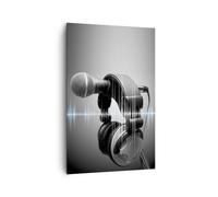 Cuadro Sobre Lienzo 80x120cm Cuadros Audio micrófono música estudio Wall Art