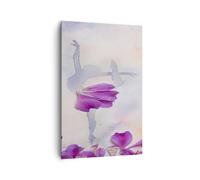 Cuadro Sobre Lienzo 80x120cm Cuadros Ballet flores chica la elegancia Wall Art