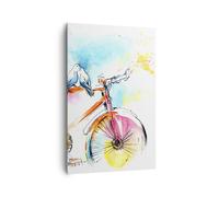 Cuadro Sobre Lienzo 80x120cm Cuadros Bicicletas pájaros paloma pureza Wall Art