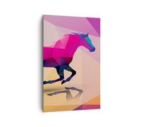 Cuadro Sobre Lienzo 80x120cm Cuadros Caballo animales geometría diamante Art