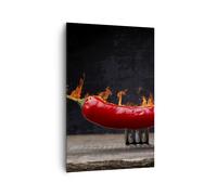 Cuadro Sobre Lienzo 80x120cm Cuadros Chile Paprika orgánico cultivo Wall Art
