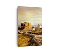 Cuadro Sobre Lienzo 80x120cm Cuadros Molino de viento andalucía paisaje Wall Art