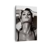 Cuadro Sobre Lienzo 80x120cm Cuadros Mujer elegancia verano mojado Wall Art