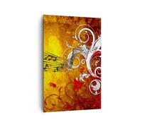 Cuadro Sobre Lienzo 80x120cm Cuadros Música concierto diversión flor Wall Art