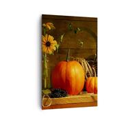Cuadro Sobre Lienzo 80x120cm Cuadros Otoño popular tradición calabazas Wall Art