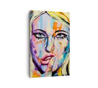Cuadro Sobre Lienzo 80x120cm Cuadros Pared Aceite pintura retrato mujer Wall Art