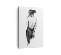 Cuadro Sobre Lienzo 80x120cm Cuadros Pared Acuarela Mujer Desnudez Wall Art