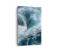 Cuadro Sobre Lienzo 80x120cm Cuadros Pared agua roca ola Wall Art Prints Decor